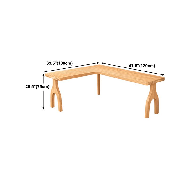 Contemporary Style L-Shape Home Wrting Desk Simple Solid Wood Working Writing Desk
