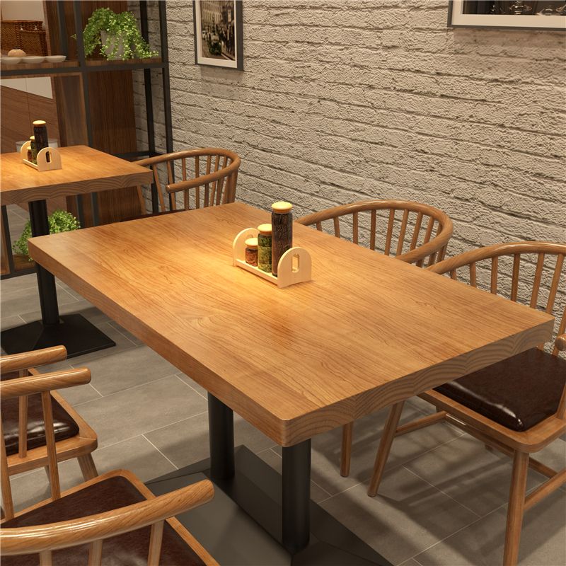 Industrial Style Dining Table Solid Wood Dining Site Table for Dining Room