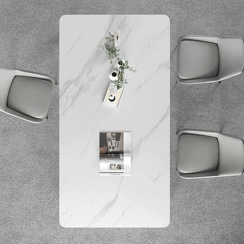 Sintered Stone Top White Table for Restaurant Modern Kitchen Table with 4 Legs