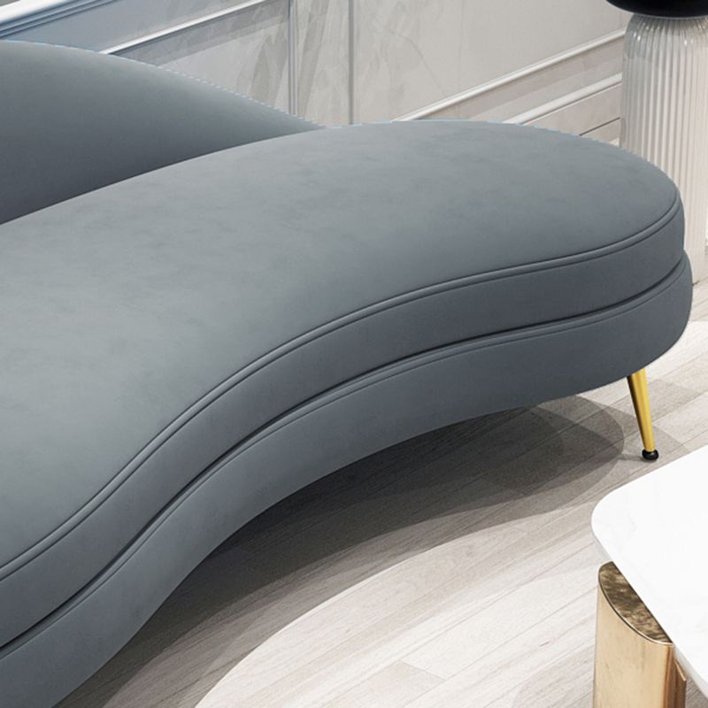 Sofá de terciopelo glamoroso 4 asientos curvos apretados 74.80 "W SOFA para sala de estar
