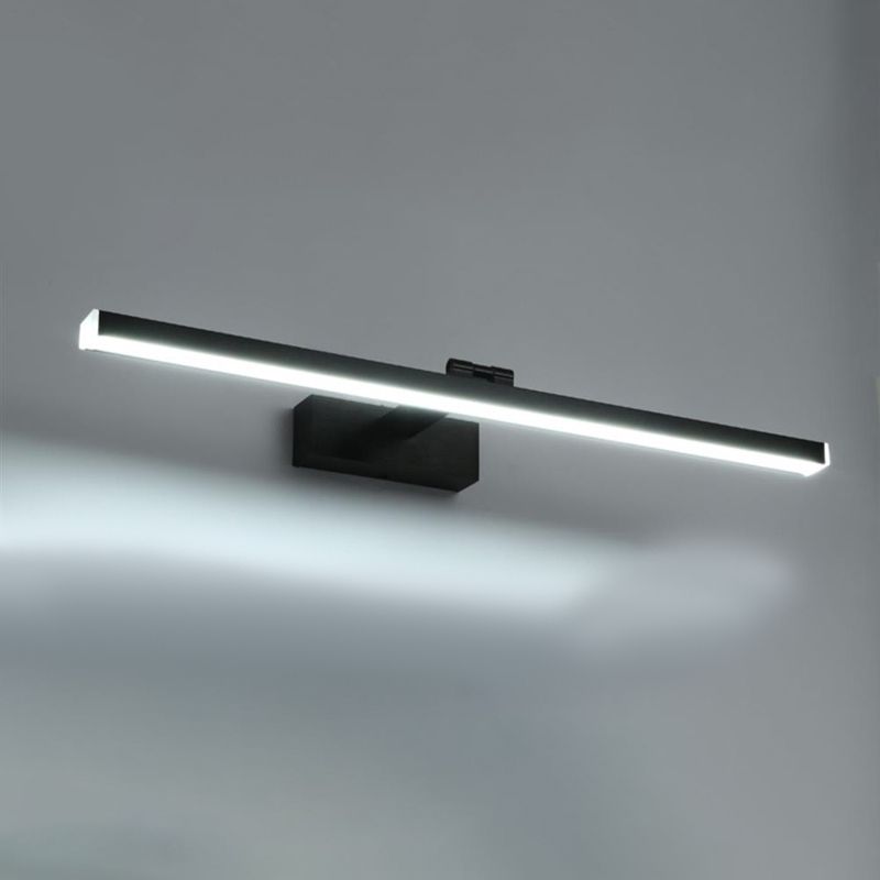 Black Mirror Front Light Modern LED Vanity Light with Plastic Shade for Bathroom