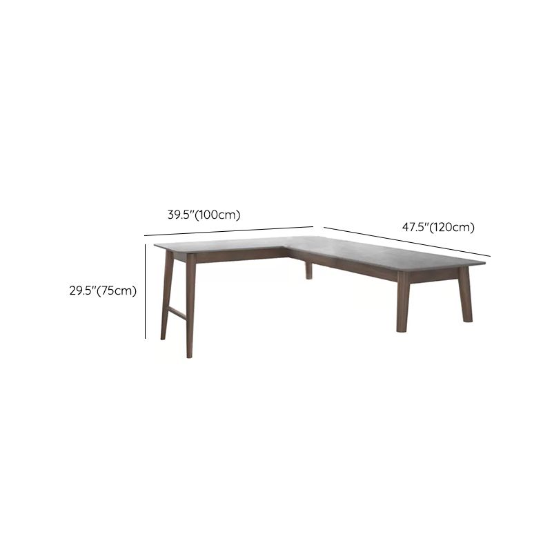 Modern Style Stone Office Desk L-Shape 29.25 Inch H Writing Desk