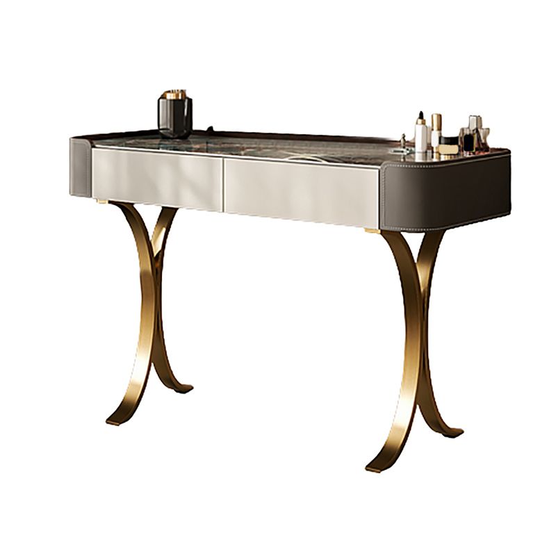 Makeup Vanity Table With Drawer and White Stool Set for Bedroom