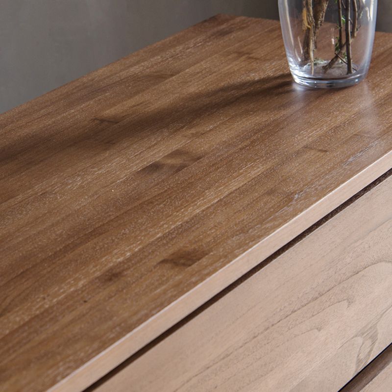Contemporary Brown Solid Wood Kitchen Island Table with 3 Drawers
