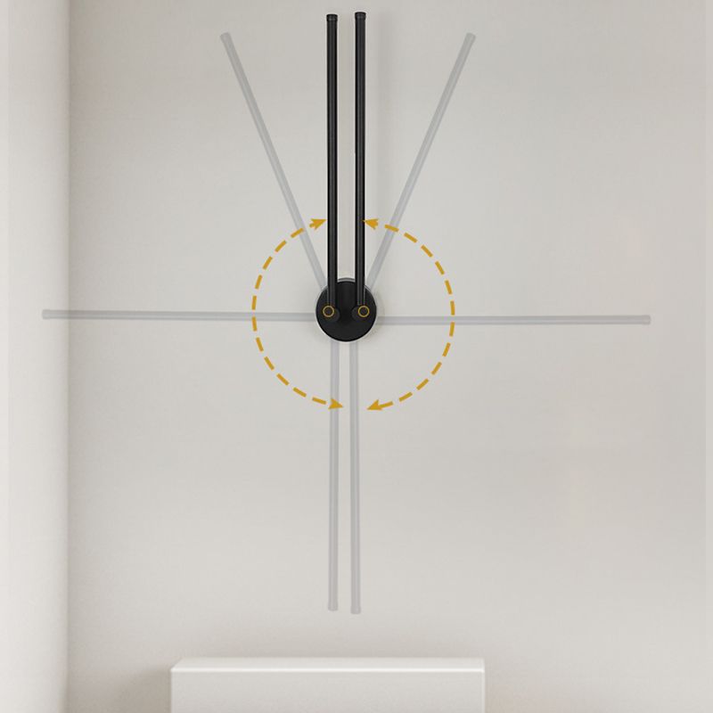 Linear Wall Lighting Industrial Metal Rotatable Wall Sconces in Black