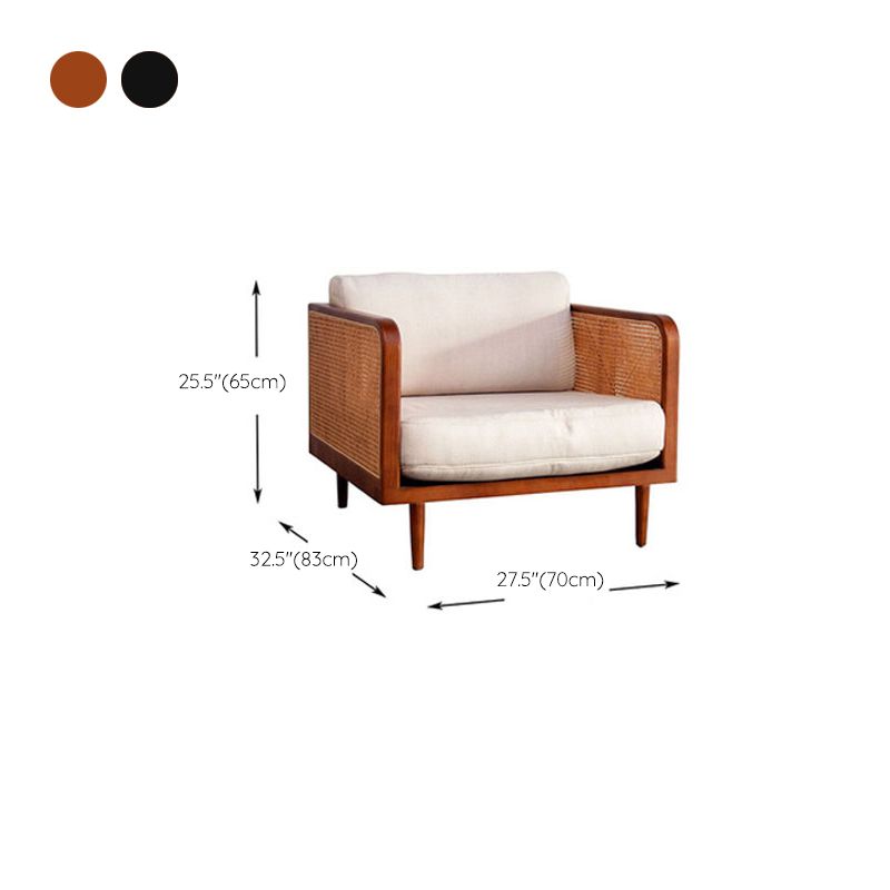 Solid Wood Square Arm Sofa Tropical Cushions Sofa for Living Room