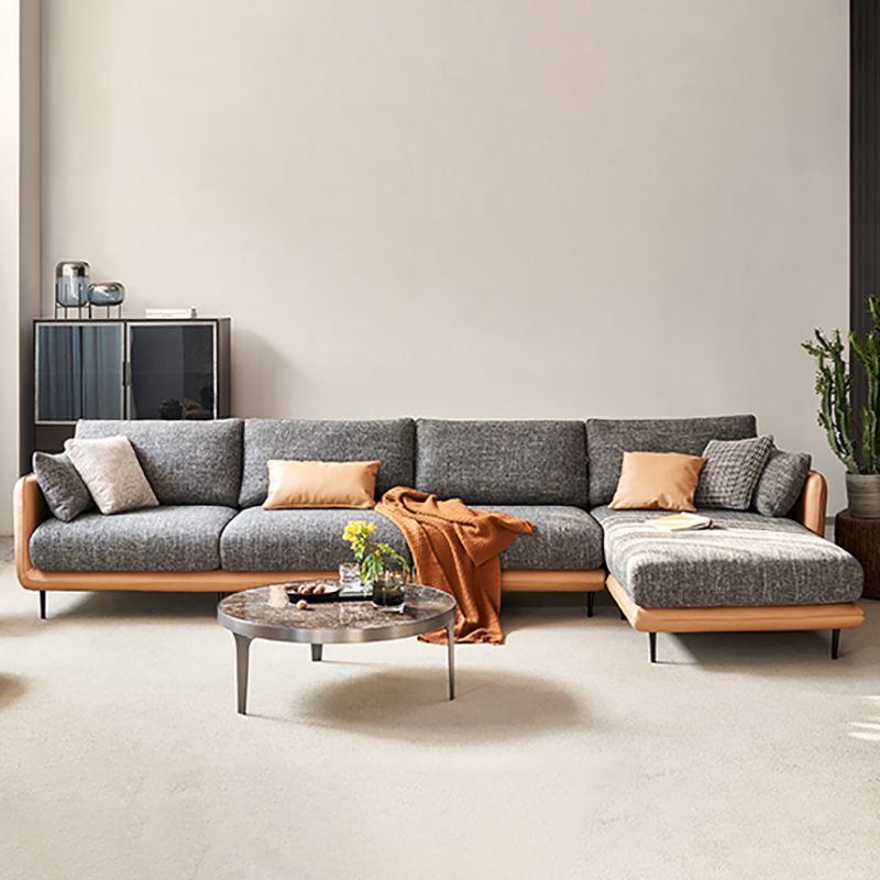 Contemporary Tuxedo Arm Sofa with Pillows 35.43" for Living Room