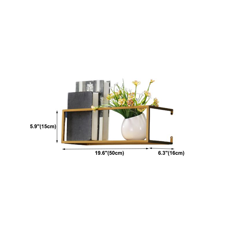 Floating Gold Metal Bookshelf Glam Wall Mounted Shelf Bookcase