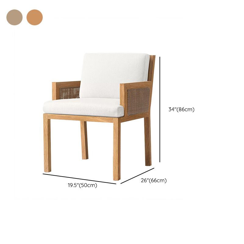 Contemporary White and Brone Patio Dining Chair with UV Protective Finish Cushion