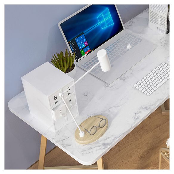 Glam Style Office Desk Artificial Marble Study Room and Office Writing Desk