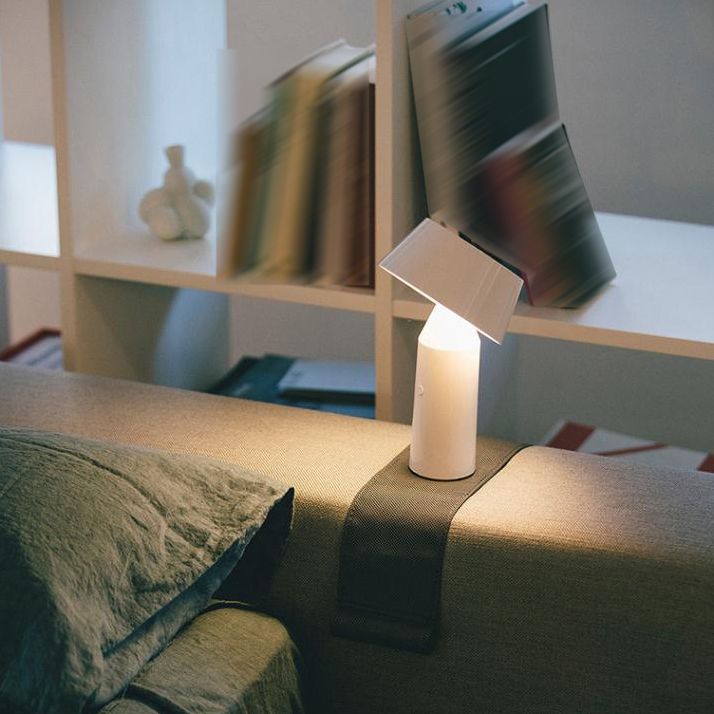 Modern Style Tower Shape Table Light Metal 1 Light Nightstand Lamps for Bedside