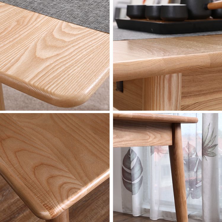 Minimalist Style Solid Wood Dining Table Set of Rectangle Shape Formal Dinette Set