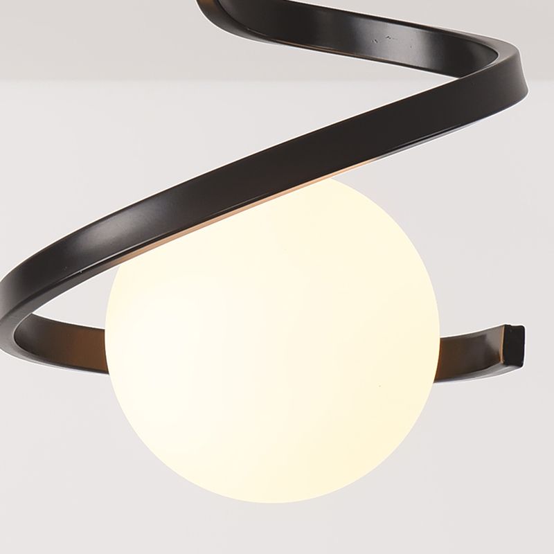 Spherical Ceiling Mount Light 1-Light Modern Round with Glass Shade for Aisle