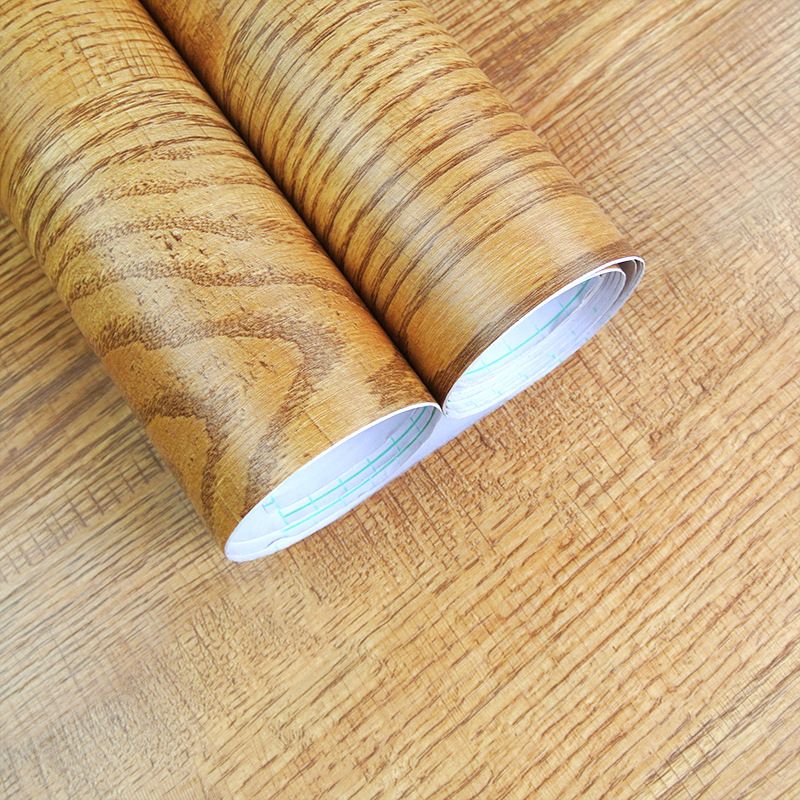 Faux Wood Wallpaper Roll Peel and Paste Industrial Living Room Wall Decor, 6.5 sq-ft