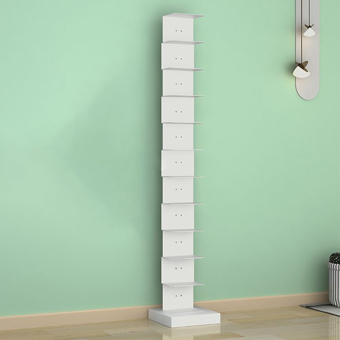 Modern Steel Bookcase, White, Geometric Bookshelf for Any Room