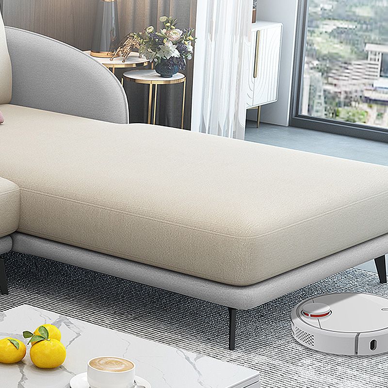 126"L √ó 67"W Faux Leather Sofa and Chaise Cushion Back Sectional with Sloped Arms