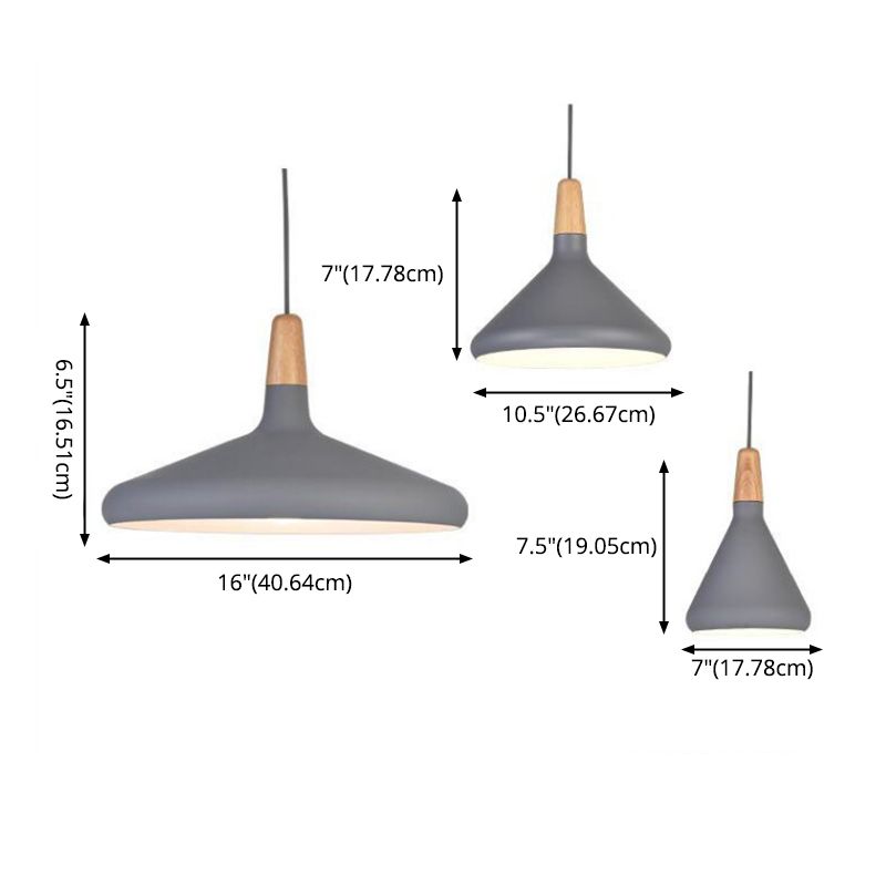 Moderne eenvoudige kegelhangende hanglamp aluminium hangende hanglampen voor restaurant