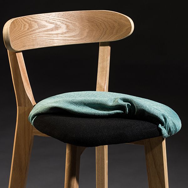 Modern Rubberwood Footrest Stool Milk Tea Shop Upholstered Bar Stools