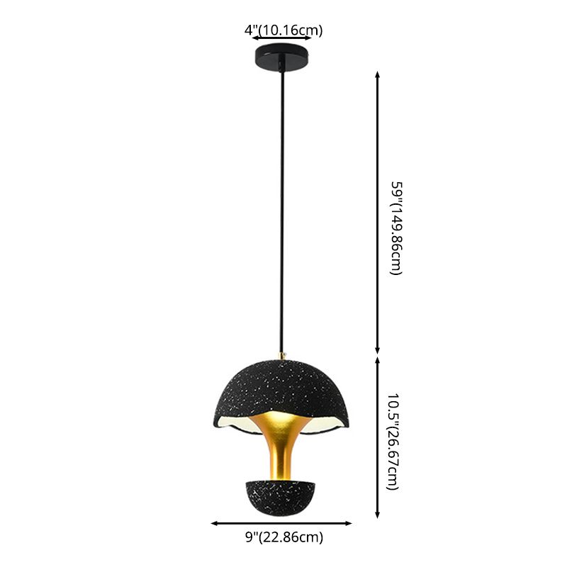 Modern Minimalist Style Globe Suspended Lighting Fixture Cement 1 Light Pendant Ceiling Lights for Bedroom