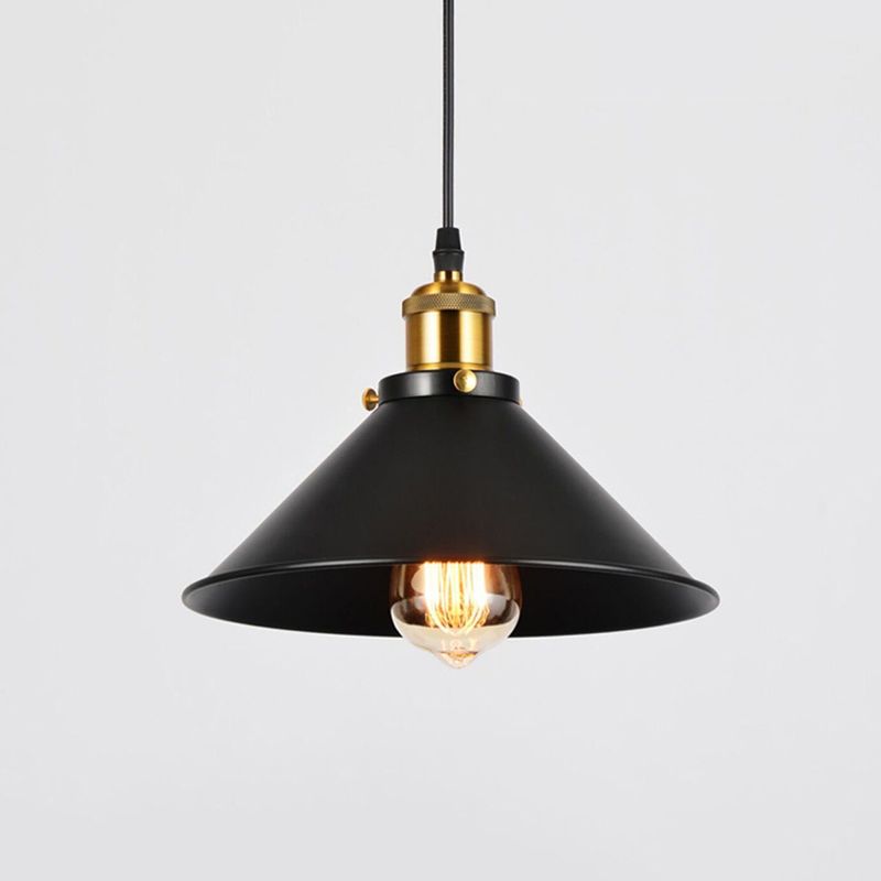 Shade Pendant Light Fixtures Industrial Vintage Style 1 Light Metal Pendants for Dinning Room