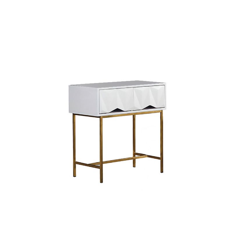 Wood/Iron Vanity Table in White Glam 31.5" H Dressing Table with Mirror and Stool