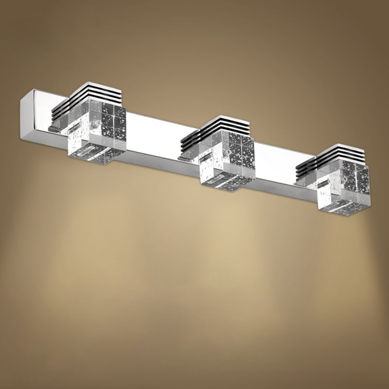 Square Vanity Sconce Lights Modern Minimalist Style Crystal Vanity Light