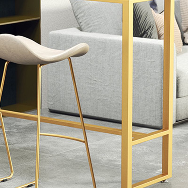 Glam Rectangle Pub Set 1/4 Pieces Counter Table with Upholstered Stools