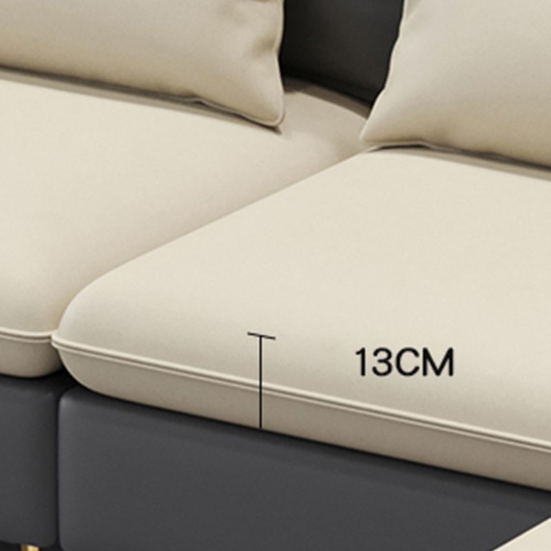 106.29" L Faux Leather Sectional Stain-Resistant Square Arm Sectional