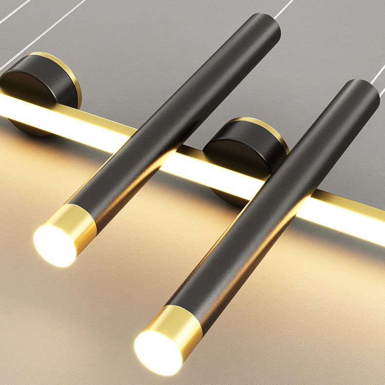 7 luces de isla geométrica ligera Candelera de isla de metal contemporánea