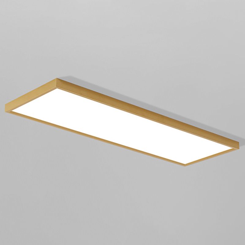 Plafonnier LED de forme rectangulaire en aluminium moderne, 1 lumière, montage encastré pour salle à manger