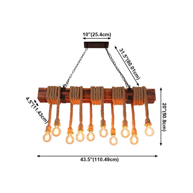 Vintage Hemp Rope Pendant Light American Industrial Style Retro Hanging Lamp