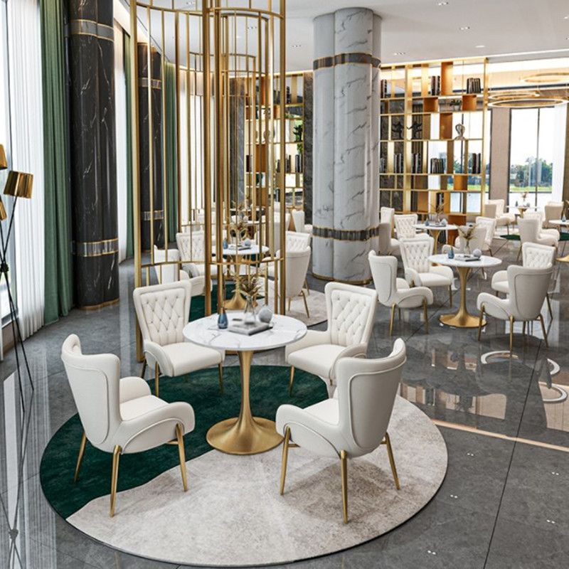 Glam Style 1/2/3/4/5 Pieces Dining Set Stone Top Dining Furniture Set for Living Room