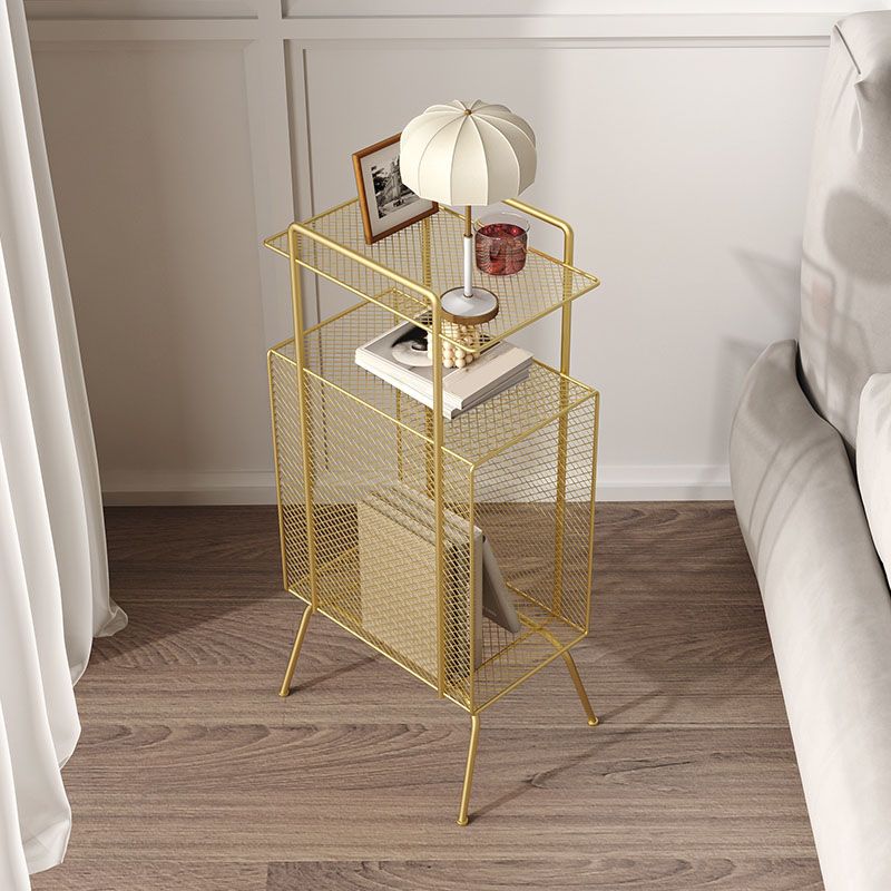 27.5"H Contemporary Style Bookcase Metal Open Back Bookshelf for Home