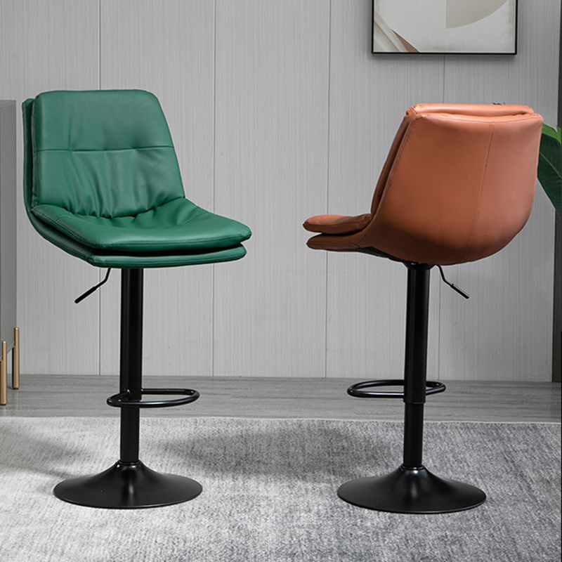 Moderne lederen barkruk swivel bucket verstelbare hoogte Volledige achterkant van de achterste kruk