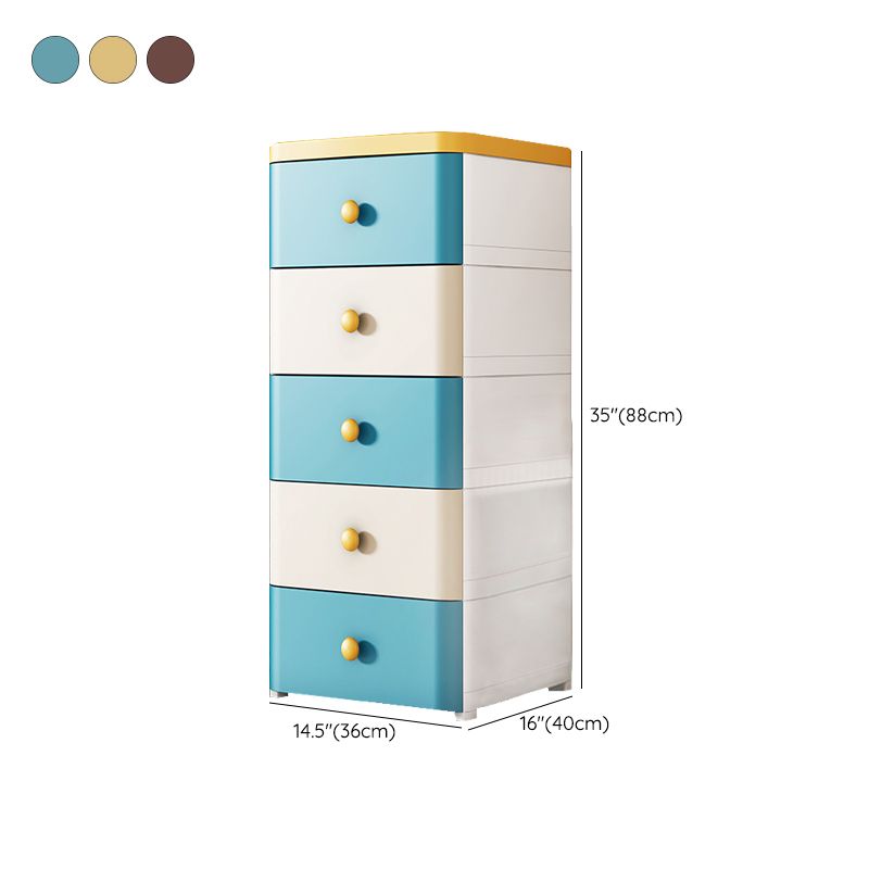 5-Drawer Wardrobe Armoire with Legs Modern Plastic Storage Cabinet