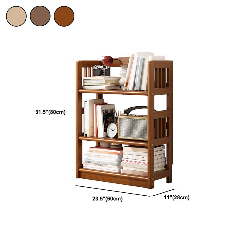 Rectangle Etagere Bookcase Scandinavian Solid Wood Open Back Bookshelf