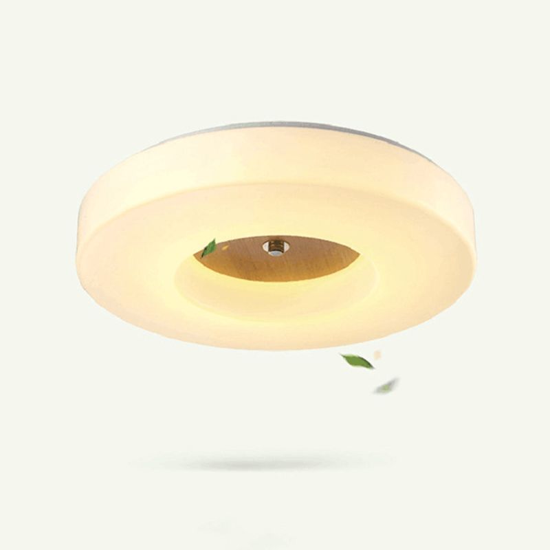 Wooden Circular LED Ceiling Light in Modern Creative Style Acrylic Flush Mount for Living Room