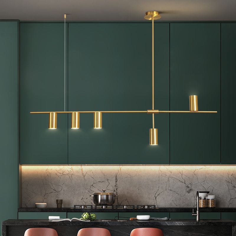 Éclairage d'éclairage de l'île de cylindre Éclairage de pendentif métallique moderne