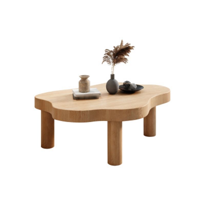 15.7"H Modern Style Wooden 3-leg Base Irregular Solid Color Coffee Table