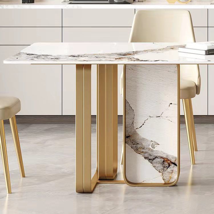 Luxury Sintered Stone Dining Set Rectangle 1/2/5/6/7 Pieces Dining Room Table Set