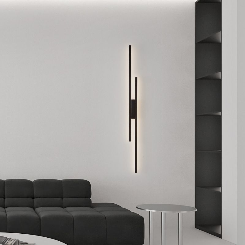 Modernism 2-Light Golden/Black Wall Mounted Sconce LED Linear Wall Light