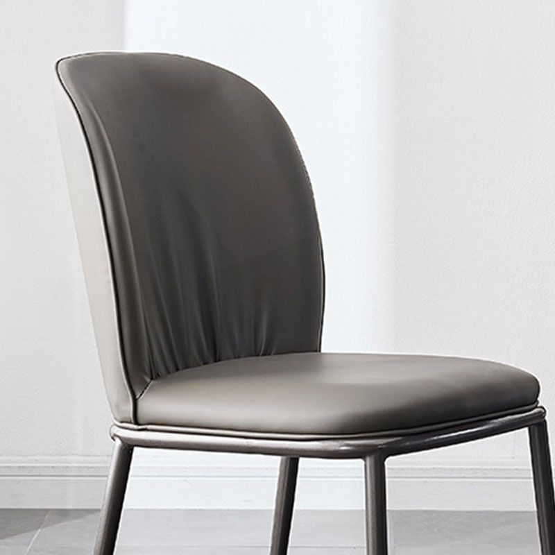 Industrial Style Chair Dining Armless Dining Chairs with Metal Legs for Home