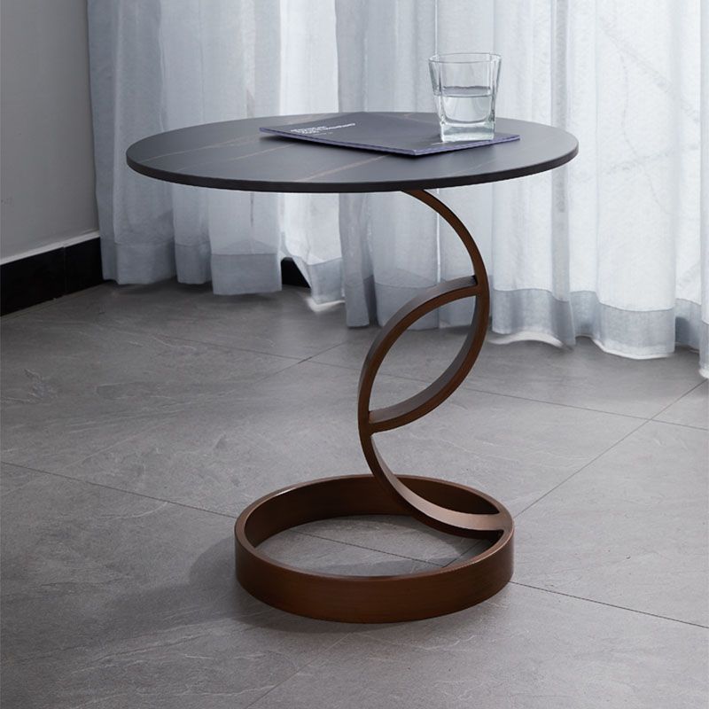 1 Single Slate Round Coffee Table Modern Cocktail Table for Living Room