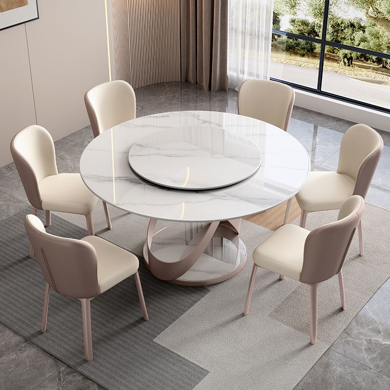 Nordic Glam Dining Round Table Dining Sintered Stone Table for Restaurant
