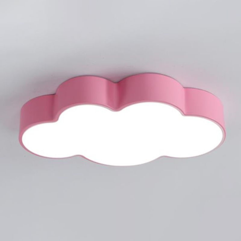 Cloud Kindergarten Flush Mount Lighting Metallic Kids Style LED-Unterputz-Halterung mit Acryl-Farbton
