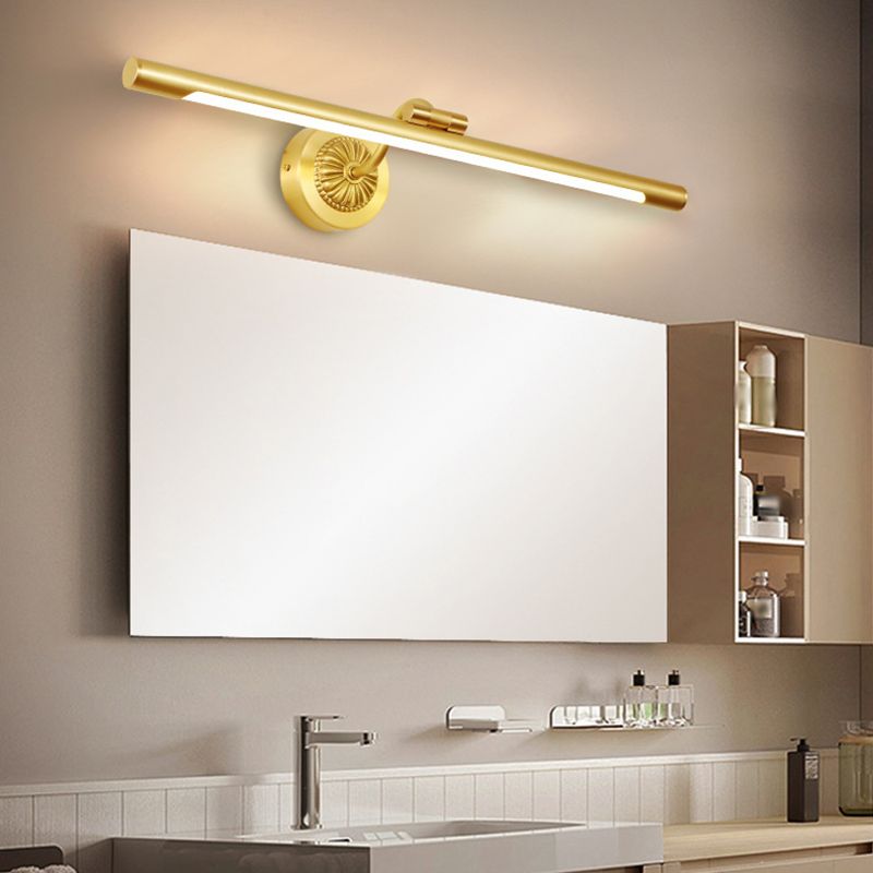 1 Light Linear Wall Lighting Modern Copper Mirror Wall Mounted Light Fixture