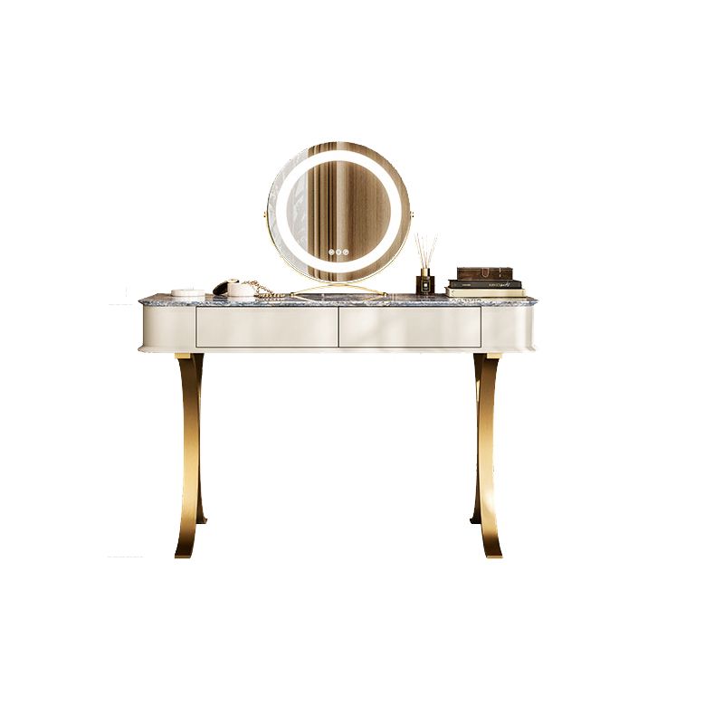 Bedroom Make-up Vanity Luxurious Stone Top Dresser with Padded Stool