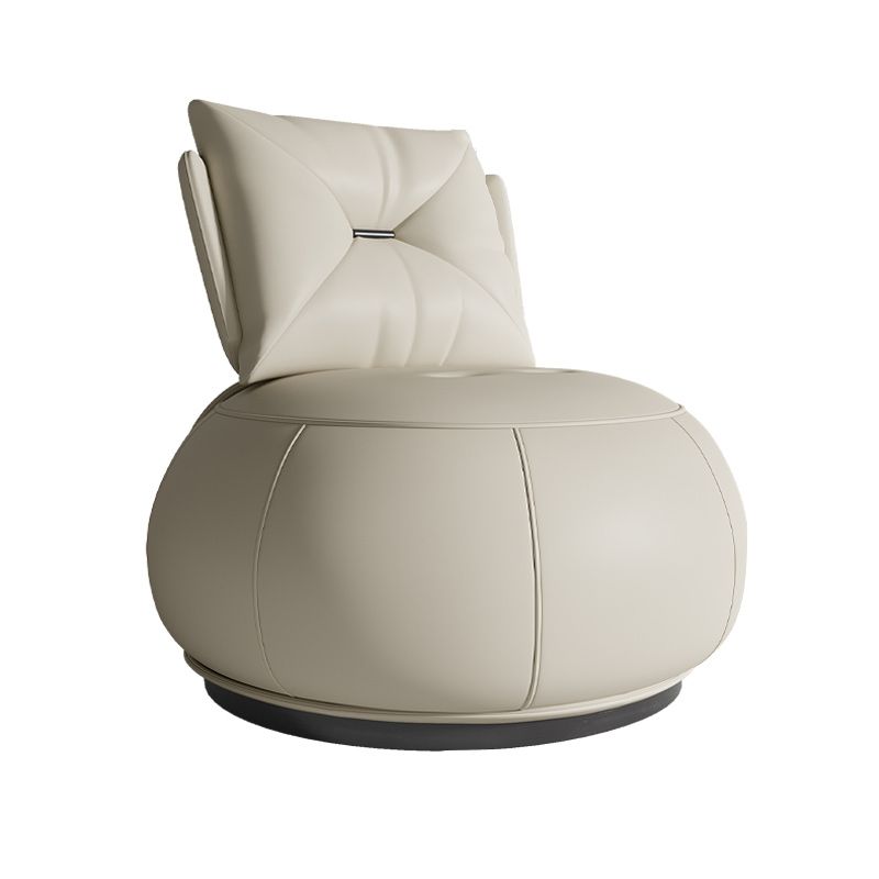 Solid Color Lounge Chair Living Room Round Base Side Fixed Back Chair