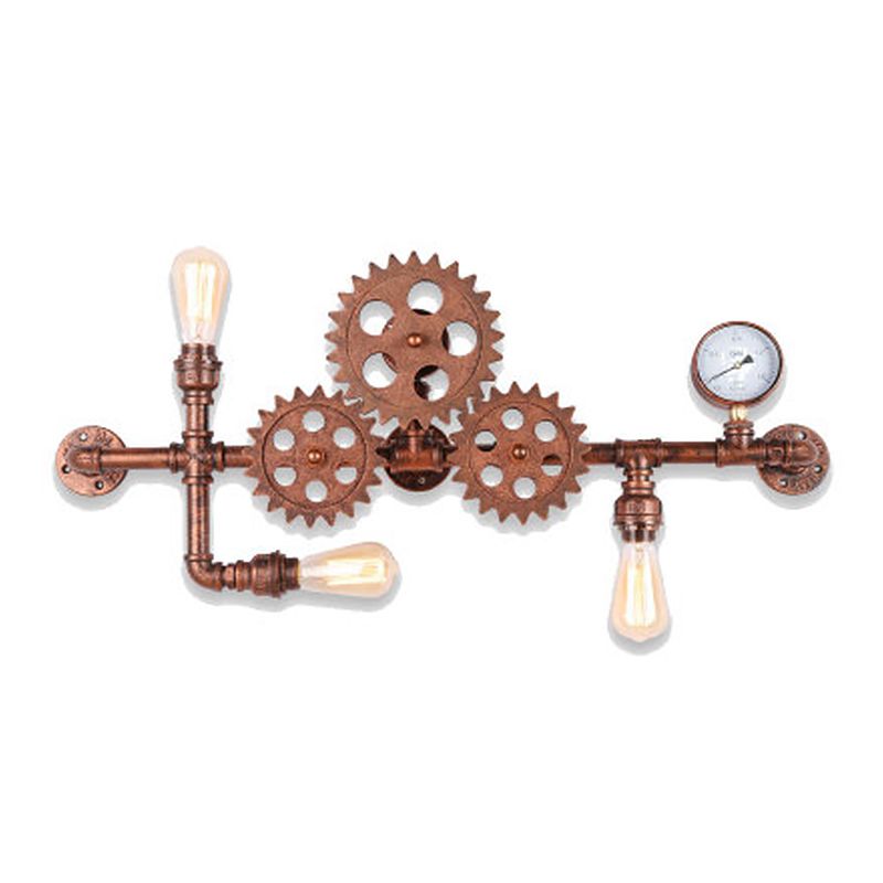 Pipa de agua industrial de la pared lámpara montada en la pared metal 3 luces luces aplicativas