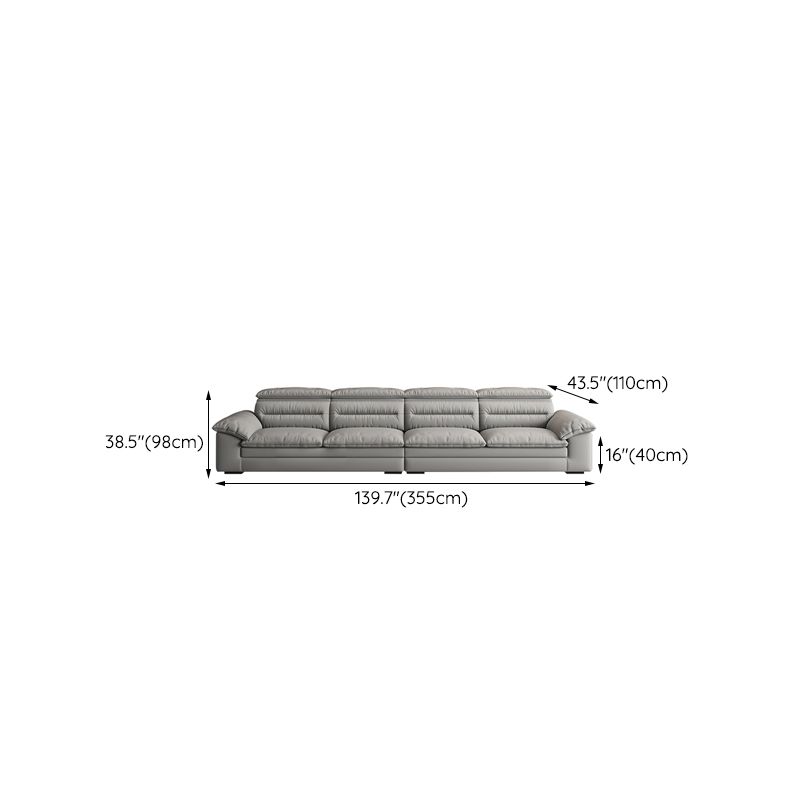 Farmhouse Pillow Top Arm Sofa Gray Down Fill Cushions Seating